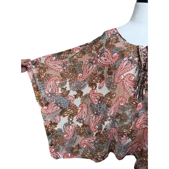 Lane Bryant Women's Top Blouse Wide Sleeves Floral Sheer Plus Sz 22/24 - Picture 3 of 12